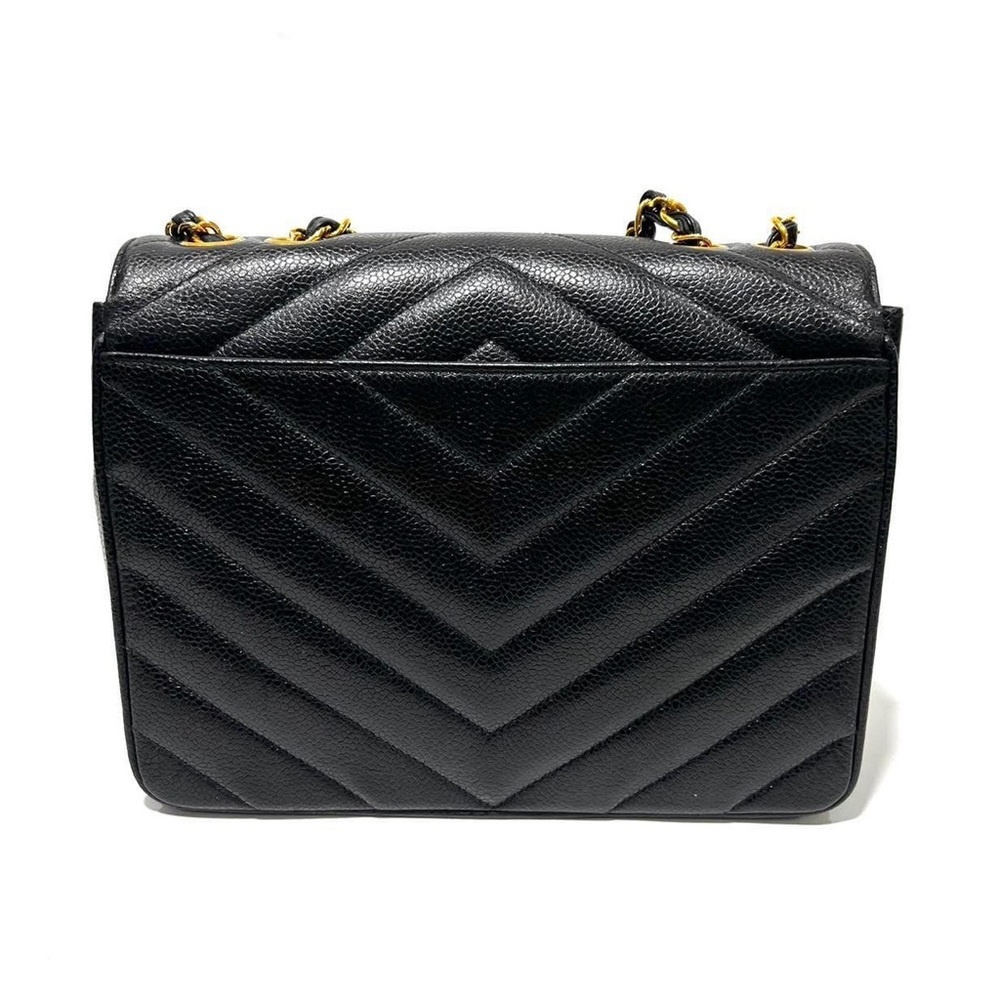 Gorgous VINTAGE Super RARE Chanel envelope flap 24k ghw BLACK CAVIAR - Picture 15 of 16